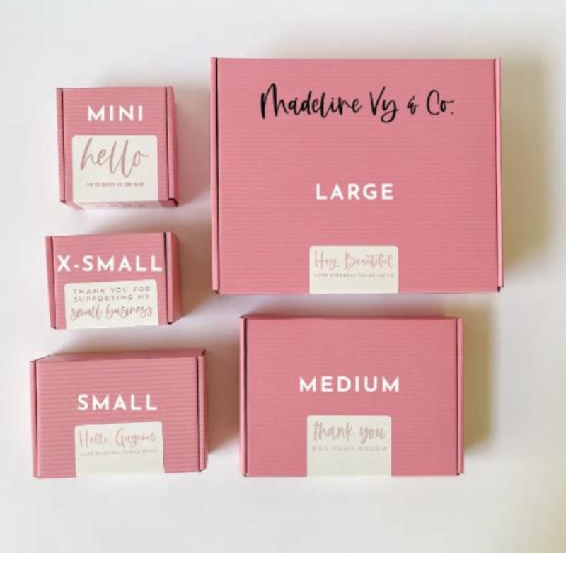 Aangepast logo roze kleur cosmetisch golfkostenverpakking mailer doos verzenddoos papieren doos